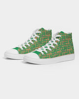 Green Hieroglyphics Men's Hightop Canvas Shoe - Conscious Apparel Store