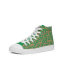 Green Hieroglyphics Men's Hightop Canvas Shoe - Conscious Apparel Store