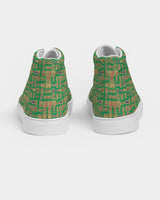 Green Hieroglyphics Men's Hightop Canvas Shoe - Conscious Apparel Store