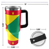 Grenada Flag 40oz Tumbler with Black Handle - Conscious Apparel Store