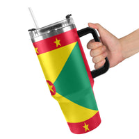 Grenada Flag 40oz Tumbler with Black Handle - Conscious Apparel Store