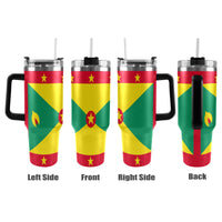 Grenada Flag 40oz Tumbler with Black Handle - Conscious Apparel Store