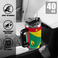 Grenada Flag 40oz Tumbler with Black Handle - Conscious Apparel Store