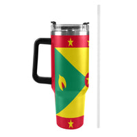 Grenada Flag 40oz Tumbler with Black Handle - Conscious Apparel Store