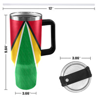 Guyana Flag 40oz Tumbler with Black Handle - Conscious Apparel Store