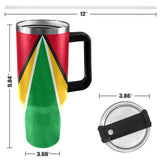 Guyana Flag 40oz Tumbler with Black Handle - Conscious Apparel Store