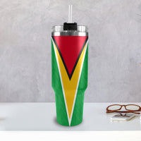 Guyana Flag 40oz Tumbler with Black Handle - Conscious Apparel Store