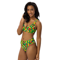 Guyana Flag Camo high - waisted bikini - Conscious Apparel Store