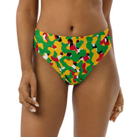 Guyana Flag Camo high - waisted bikini bottom - Conscious Apparel Store