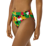 Guyana Flag Camo high - waisted bikini bottom - Conscious Apparel Store