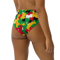 Guyana Flag Camo high - waisted bikini bottom - Conscious Apparel Store