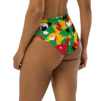 Guyana Flag Camo high - waisted bikini bottom - Conscious Apparel Store