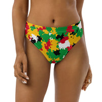 Guyana Flag Camo high - waisted bikini bottom - Conscious Apparel Store