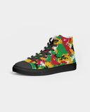 Guyana Flag Camo Men's Hightop Canvas Shoe - Black - Conscious Apparel Store