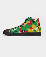 Guyana Flag Camo Men's Hightop Canvas Shoe - Black - Conscious Apparel Store