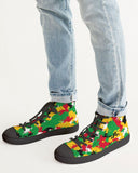 Guyana Flag Camo Men's Hightop Canvas Shoe - Black - Conscious Apparel Store