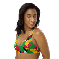 Guyana Flag Camo padded bikini top - Conscious Apparel Store