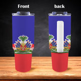 Haiti Flag 40oz Tumbler with White Handle - Conscious Apparel Store