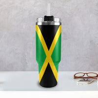 Jamaica Flag 40oz Tumbler with Black Handle - Conscious Apparel Store