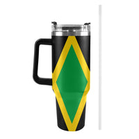 Jamaica Flag 40oz Tumbler with Black Handle - Conscious Apparel Store