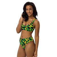 Jamaica Flag Camo high - waisted bikini - Conscious Apparel Store