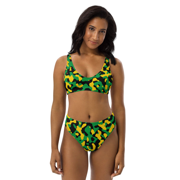 Jamaica Flag Camo high - waisted bikini - Conscious Apparel Store