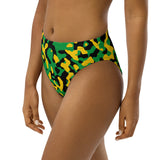 Jamaica Flag Camo high - waisted bikini bottom - Conscious Apparel Store