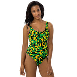 Jamaica Flag Camo One - Piece Swimsuit - Conscious Apparel Store