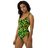 Jamaica Flag Camo One - Piece Swimsuit - Conscious Apparel Store