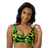 Jamaica Flag Camo padded bikini top - Conscious Apparel Store