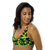 Jamaica Flag Camo padded bikini top - Conscious Apparel Store