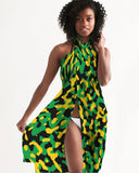 Jamaica Flag Camo Swim Cover Up - Conscious Apparel Store