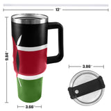 Kenya Flag 40oz Tumbler with Black Handle - Conscious Apparel Store