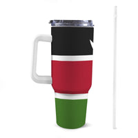 Kenya Flag 40oz Tumbler with White Handle - Conscious Apparel Store