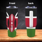 Kenya Flag 40oz Tumbler with White Handle - Conscious Apparel Store