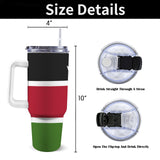 Kenya Flag 40oz Tumbler with White Handle - Conscious Apparel Store