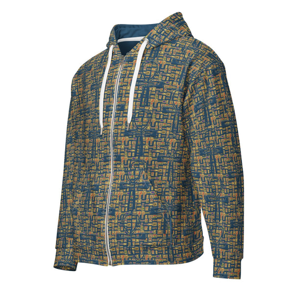 Nubia Ankh Cross (Blue) Unisex zip hoodie (6Colors Available) - Conscious Apparel Store