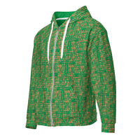 Nubia Ankh Cross (Green) Unisex zip hoodie (6Colors Available) - Conscious Apparel Store