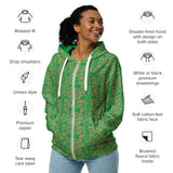 Nubia Ankh Cross (Green) Unisex zip hoodie (6Colors Available) - Conscious Apparel Store