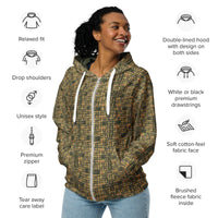 Nubia Ankh Cross (Olive) Unisex zip hoodie (6Colors Available) - Conscious Apparel Store