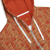 Nubia Ankh Cross (Red - Rust) Unisex zip hoodie (6Colors Available) - Conscious Apparel Store