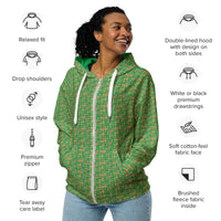 Nubia (Green) Unisex zip hoodie (6Colors Available) - Conscious Apparel Store