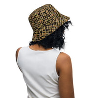 Nubia Hieroglyphics (Black) Reversible bucket hat - Conscious Apparel Store