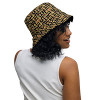 Nubia Hieroglyphics (Black) Reversible bucket hat - Conscious Apparel Store