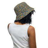 Nubia Hieroglyphics (Blue) Reversible bucket hat - Conscious Apparel Store