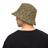 Nubia Hieroglyphics (Olive) Reversible bucket hat - Conscious Apparel Store