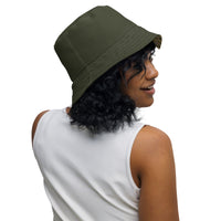 Nubia Hieroglyphics (Olive) Reversible bucket hat - Conscious Apparel Store