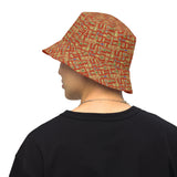 Nubia Hieroglyphics (Red-Rust) Reversible bucket hat - Conscious Apparel Store