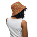 Nubia Hieroglyphics (Red-Rust) Reversible bucket hat - Conscious Apparel Store