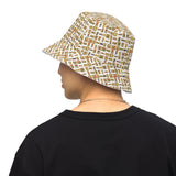 Nubia Hieroglyphics (White) Reversible bucket hat - Conscious Apparel Store